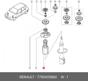 пыльник амортизатора!\ Renault 7700435860 RENAULT