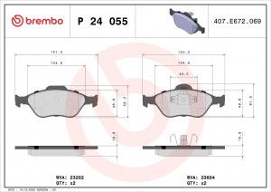 Колодки тормозные P24055 P24055 BREMBO
