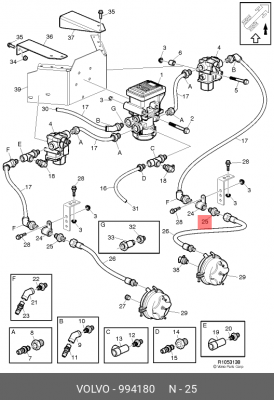 Соединитель переходник с 18/16мм 994180 VOLVO