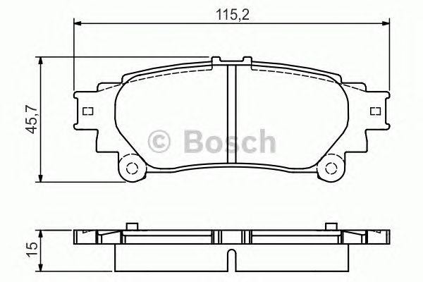 Колодки тормозные TOYOTA Highlander (13-) задние (4шт.) BOSCH 0 986 495 174 BOSCH
