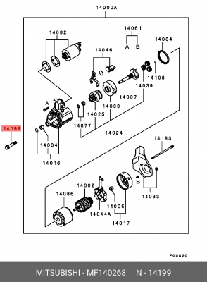 болт! M10x50\ Mitsubishi ASX 10> MF140268 MITSUBISHI