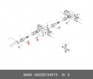 болт! кардана М14x1.5x50 -10.9\MAN 06028134915 MAN