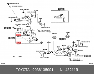 Втулка переднего поворотного кулака 90381-35001 90381-35001 TOYOTA