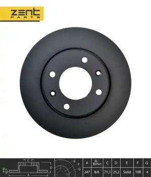 диск тормозной задний!\ Peugeot 206/306, Citroen Saxo/ZX 1.4-2.0 91> Z06294 ZENTPARTS
