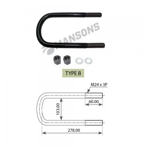Стремянка SCANIA рессоры (М24/278х103мм) с гайками MANSONS 100.518 MANSONS