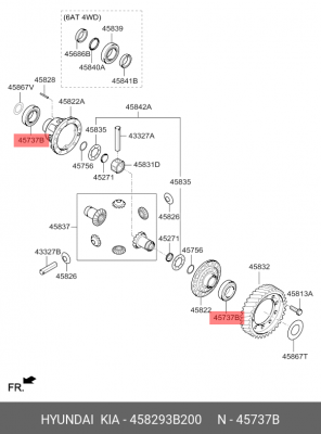 Подшипник HYUNDAI ix35 (13-) дифференциала OE 458293B200 HYUNDAI KIA