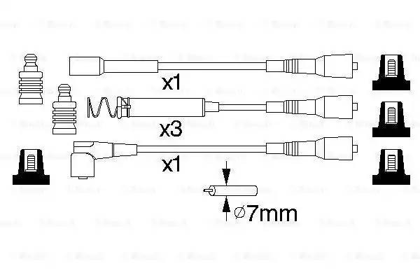 Провод высоковольтный OPEL Astra F (1.8/2.0),Vectra A (1.8/2.0) комплект BOSCH 0 986 356 801 BOSCH