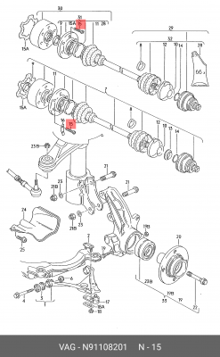 Болт VW Golf,Jetta,Passat,Touareg AUDI A4,A6,A8 OE N 911 082 01 VAG