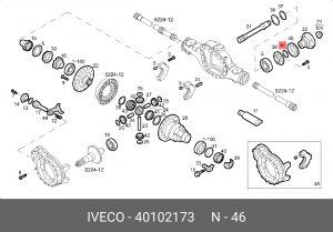 Сальник редуктора среднего 80х100х12  40102173 IVECO 40102173 IVECO