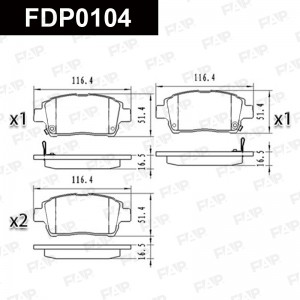 FDP0104 колодки дисковые! передние\ Toyota Corolla 1.4/1.6 01-02 FDP0104 FAP