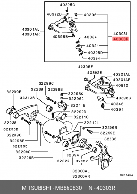 опора шаровая верхняя!\ Mitsubishi Pajero 90> MB860830 MITSUBISHI