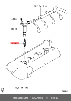 Свеча зажигания MITSUBISHI ASX,Lancer (10-) (1.6) IRIDIUM (DILFR5A11) OE 1822A085 MITSUBISHI