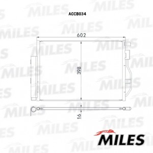 Радиатор кондиционера (паяный) CHEVROLET AVEO 11-/COBALT 1.5 13- ACCB034 ACCB034 MILES