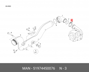 Хомут патрубка интеркулера 77X20-W1 51974450076 MAN