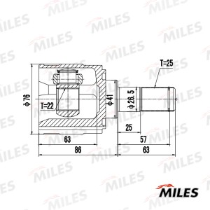 ШРУС внутренний правый HYUNDAI SOLARIS/KIA RIO 11- GA12065 GA12065 MILES