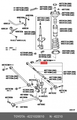 Сайлентблок DAIHATSU TOYOTA Avensis рычага поперечного подвески задней OE 42210-20010 DAIHATSU