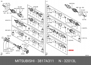 ПЫЛЬНИК ШРУСА ПЕРЕДНЕЙ ЛЕВОЙ ПОЛУОСИ  3817A311 3817A311 MITSUBISHI