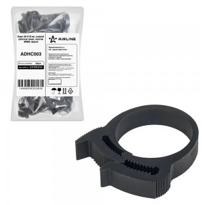 Хомут 26-31/9 мм, силовой зубчатый замок, пластик (ПА66) черный AIRLINE ADHC003 AIRLINE