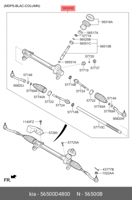 Рейка рулевая KIA Optima (18-) OE 56500D4800 HYUNDAI KIA