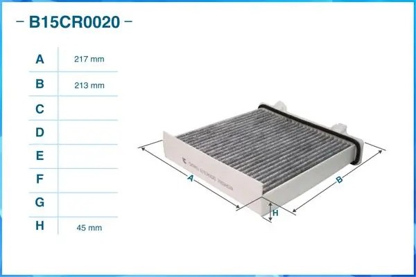 Фильтр салонный угольный B15CR0020 B15CR0020 CWORKS