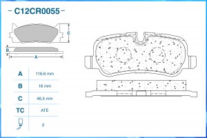 Тормозные колодки задние Low Metallic C12CR0055 C12CR0055 CWORKS