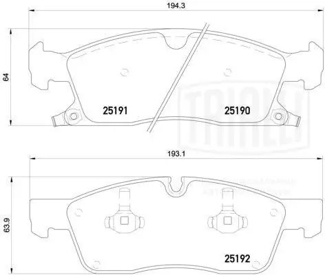 Колодки торм. Jeep Grand Cherokee IV (10-) диск. перед. т/с Ate (PF 4242) PF4242 TRIALLI