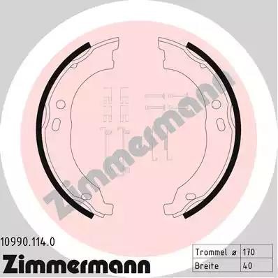 колодки барабанные ручника !задн. 172x42 \ Citroen Jumper, Fiat Ducato 2.2D/3.0D 10990.114.0 ZIMMERMANN
