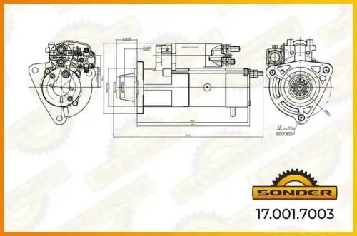 Стартер Premium 24V, 5.5 kW 12 зубцов о.н VOLVO 22602940 / MAHLE - MS761 — 2 год 170017003 SONDER