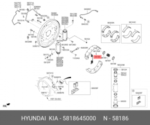 Пружина HYUNDAI HD65,72,78,County колодок тормозных OE 5818645000 HYUNDAI KIA