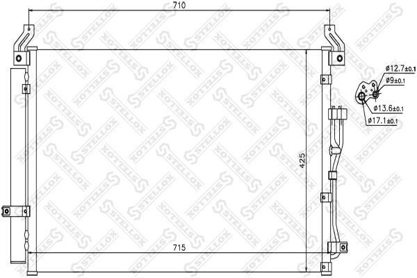 радиатор кондиционера!\ Hyundai ix55 3.0CRDi 08> 10-45281-SX STELLOX