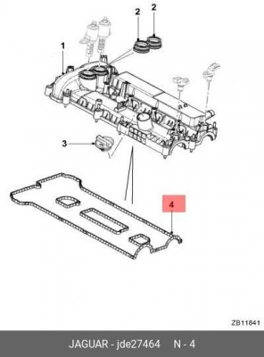 Прокладка крышки клапанной JAGUAR XF (12-) OE JDE27464 JAGUAR