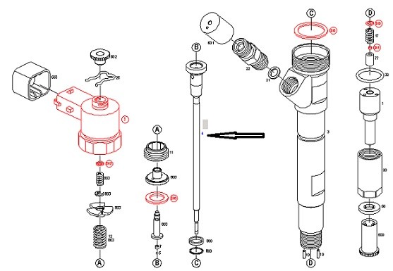 Ремкомплект HYUNDAI Porter форсунки топливной BOSCH F00VC01033 BOSCH