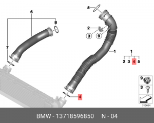 Профильное уплотнительное кольцо BMW 13 71 8 596 850 13 71 8 596 850 BMW