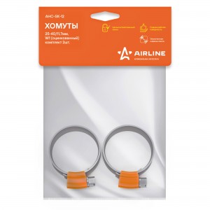 Хомуты 25-40/11,7 мм, червячные, усиленные, W1 (оцинк.), комплект 2 шт. (AHC-SK- AHC-SK-12 AIRLINE