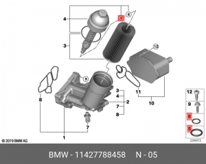 кольцо уплотнительное !21.0x3.0 \BMW 3' E46/ E90/ E91/ E92/ E93/E60/ E61 11 42 7 788 458 BMW
