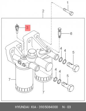 Датчик давления топливной системы Universe 3935084000 HYUNDAI KIA