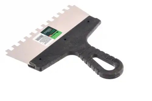 85473 Шпатель из нержавеющей стали, 200 мм, зуб 8х8 мм, пластмассовая ручка// Си 85473 SIBRTEC