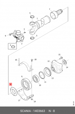 Пыльник подшипника подвесного Scania 4/P/G/R/T серия 1403663 SCANIA