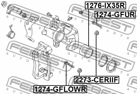 Втулка направляющая задн суппорта нижняя HYUNDAI I30 2007-2012 1274-GFLOWR 1274-GFLOWR FEBEST