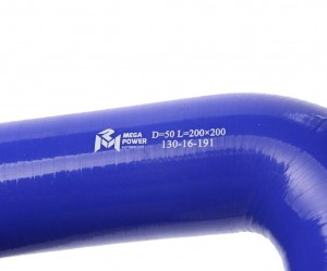Патрубок угловой силикон (L=200х200мм,d=50 90град.) MEGAPOWER 130-16-191 MEGA POWER