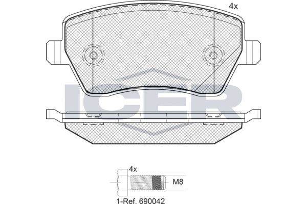 181534-700 колодки дисковые передние !\ Nissan Micra 1.2i-1.5CDi &16V 03> 181534700 ICER