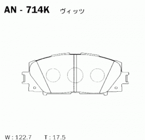 Колодки тормозные дисковые передние ПОДХОДЯТ ДЛЯ TOYOTA YARIS (P9_) AN-714K AN714K AKEBONO