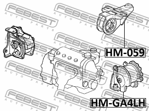 Опора двигателя левая HONDA CAPA GA4/6 [JP] HM-GA4LH HM-GA4LH FEBEST