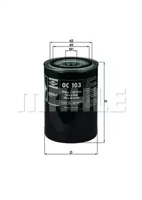 Фильтр масляный OC103 MAHLE KNECHT
