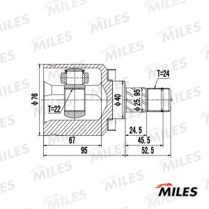 ШРУС внутренний NISSAN ALMERA N16/ALMERA B10RS (CLASSIC) GA10082 GA10082 MILES