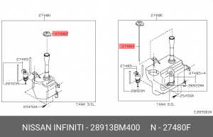КРЫШКА БАЧКА ОМЫВАТЕЛЯ NISSAN ALMERA N16 СТЕКЛА ВЕТРОВОГО OE 28913-BM400 28913-BM400 NISSAN