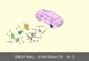 Ступица HAVAL F7,F7x задняя с подшипником OE 3104100XKZ17B GREAT WALL