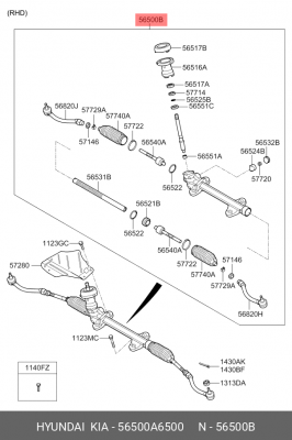 Рейка 56500A6500 HYUNDAI KIA