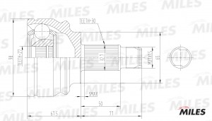 ШРУС наружный BMW X5(E53) 00-07 (GKN 304495) GA20042 GA20042 MILES