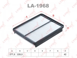 фильтр воздушный!\ Kia Sorento 2.4 16V 4WD 09> LA-1968 LYNXAUTO